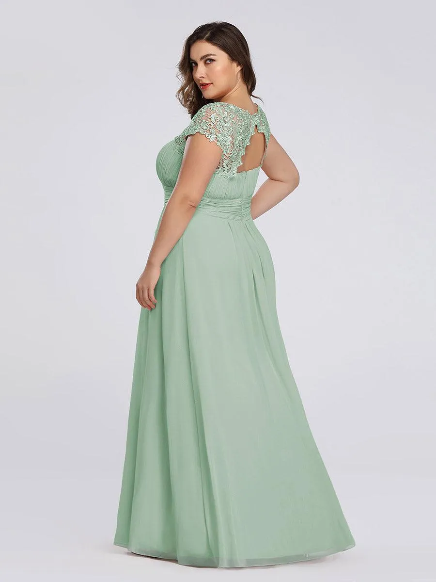 Taille personnalisée Robe demoiselle d'honneur mousseline Manches courtes flatteuses