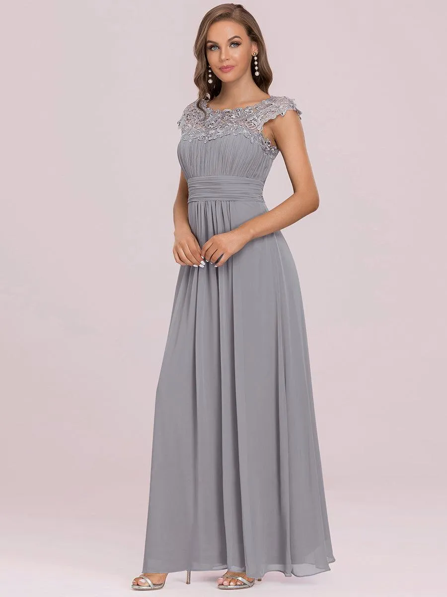 Taille personnalisée Robe demoiselle d'honneur mousseline Manches courtes flatteuses