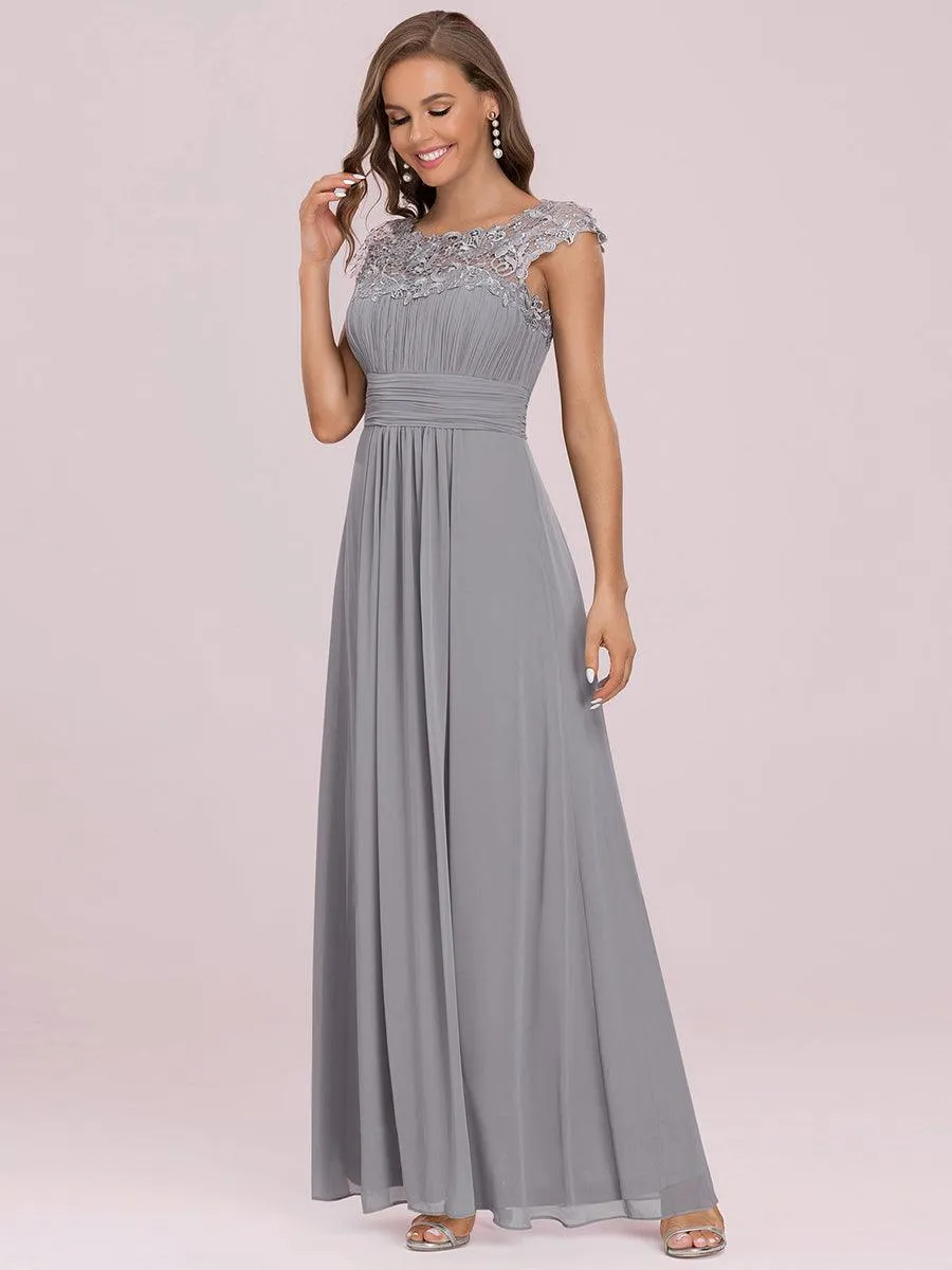 Taille personnalisée Robe demoiselle d'honneur mousseline Manches courtes flatteuses