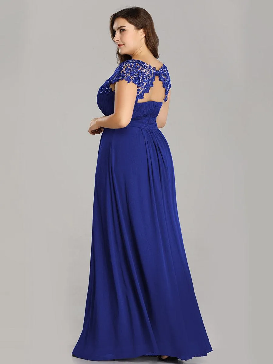 Taille personnalisée Robe demoiselle d'honneur mousseline Manches courtes flatteuses