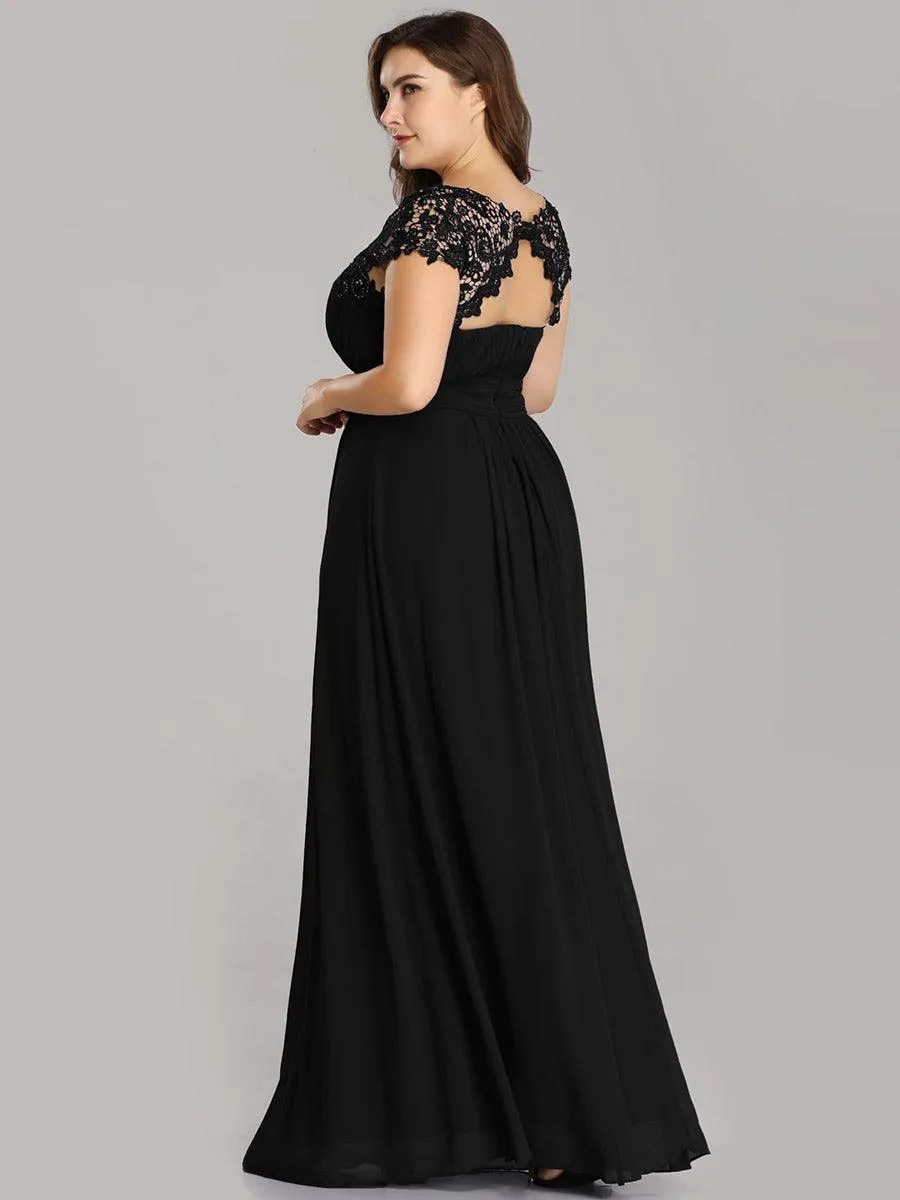 Taille personnalisée Robe demoiselle d'honneur mousseline Manches courtes flatteuses