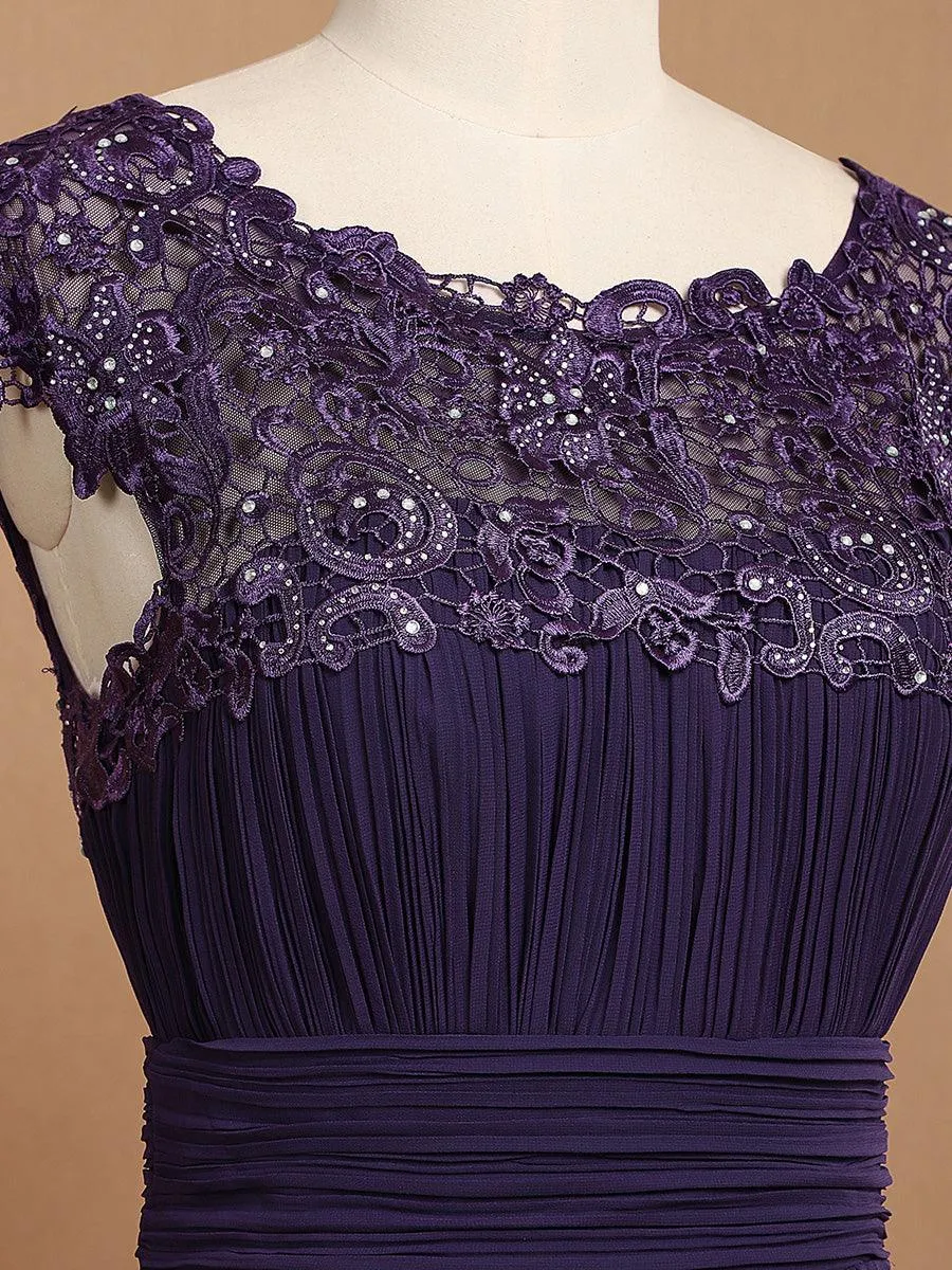 Taille personnalisée Robe demoiselle d'honneur mousseline Manches courtes flatteuses
