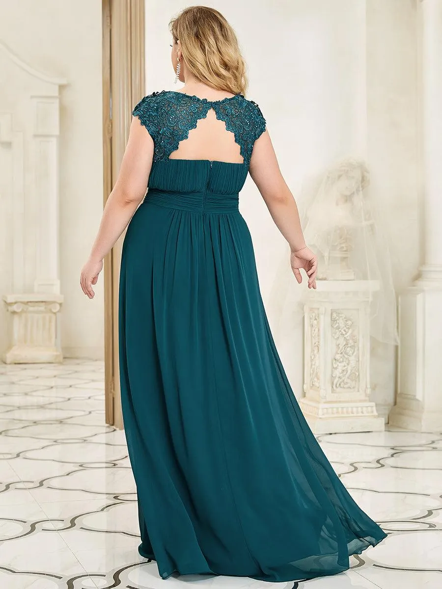 Taille personnalisée Robe demoiselle d'honneur mousseline Manches courtes flatteuses