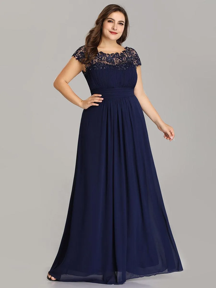 Taille personnalisée Robe demoiselle d'honneur mousseline Manches courtes flatteuses