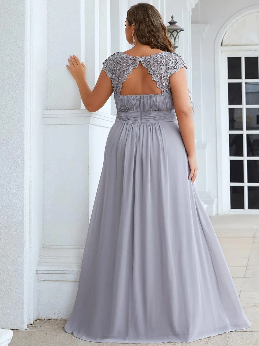 Taille personnalisée Robe demoiselle d'honneur mousseline Manches courtes flatteuses
