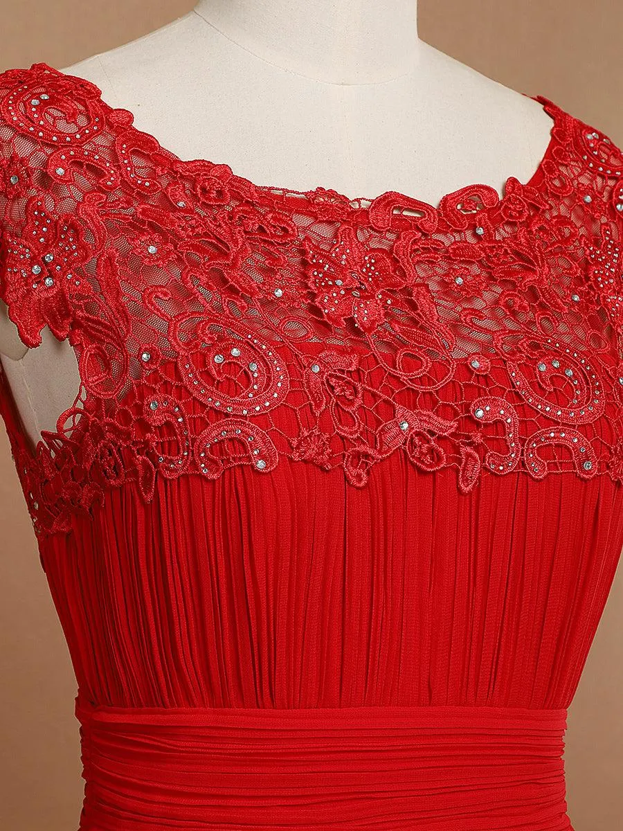 Taille personnalisée Robe demoiselle d'honneur mousseline Manches courtes flatteuses