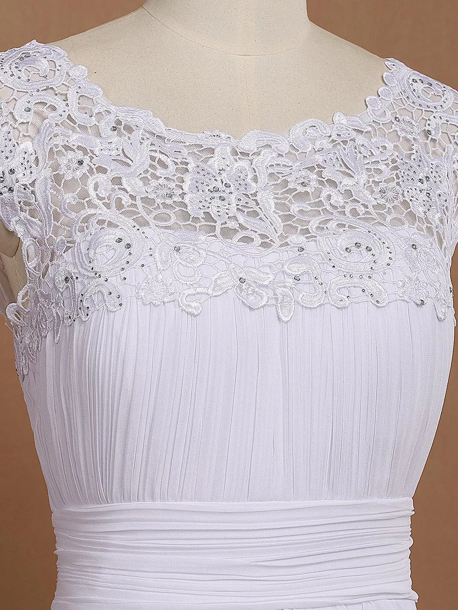 Taille personnalisée Robe demoiselle d'honneur mousseline Manches courtes flatteuses