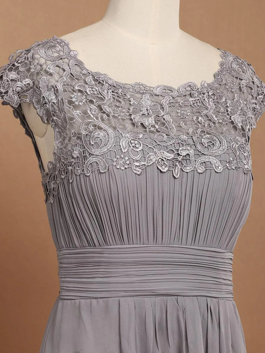 Taille personnalisée Robe demoiselle d'honneur mousseline Manches courtes flatteuses