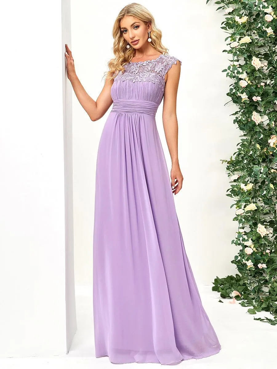 Taille personnalisée Robe demoiselle d'honneur mousseline Manches courtes flatteuses
