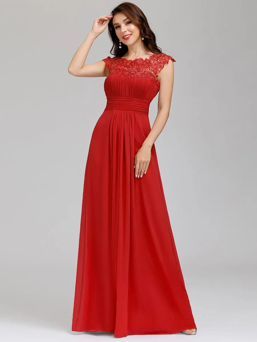 Taille personnalisée Robe demoiselle d'honneur mousseline Manches courtes flatteuses
