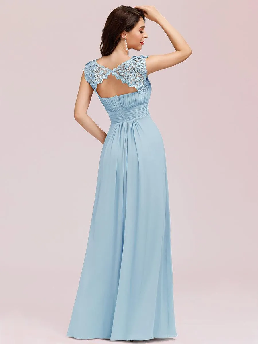Taille personnalisée Robe demoiselle d'honneur mousseline Manches courtes flatteuses