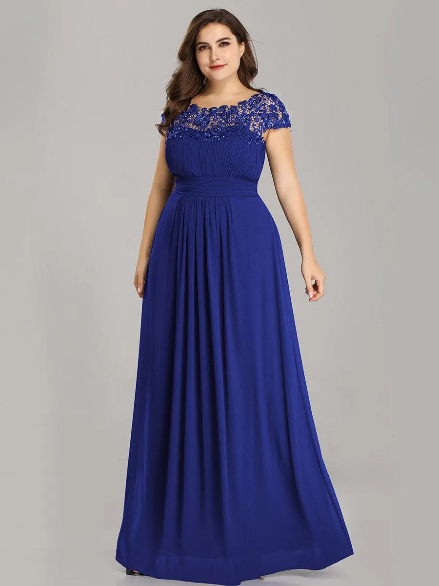 Taille personnalisée Robe demoiselle d'honneur mousseline Manches courtes flatteuses