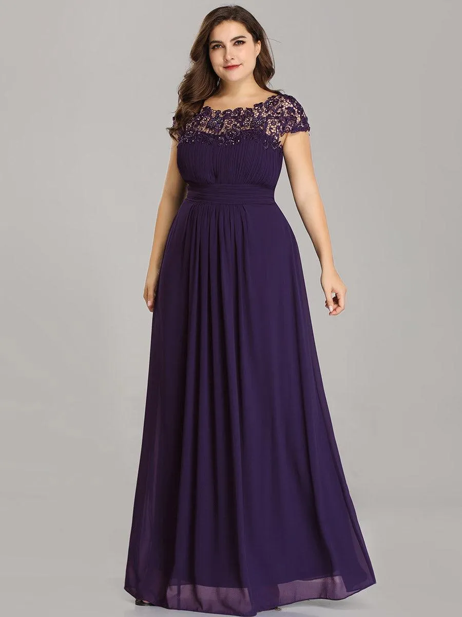 Taille personnalisée Robe demoiselle d'honneur mousseline Manches courtes flatteuses