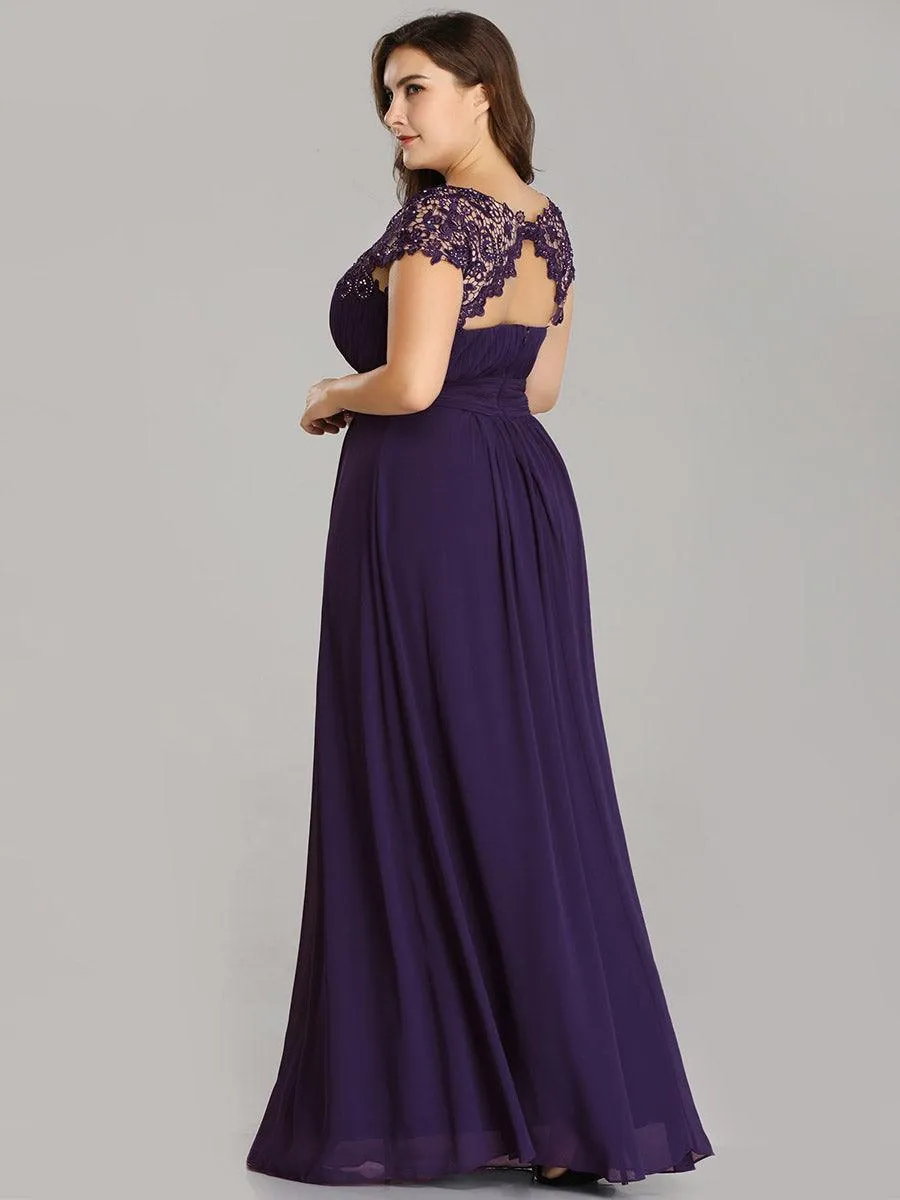 Taille personnalisée Robe demoiselle d'honneur mousseline Manches courtes flatteuses