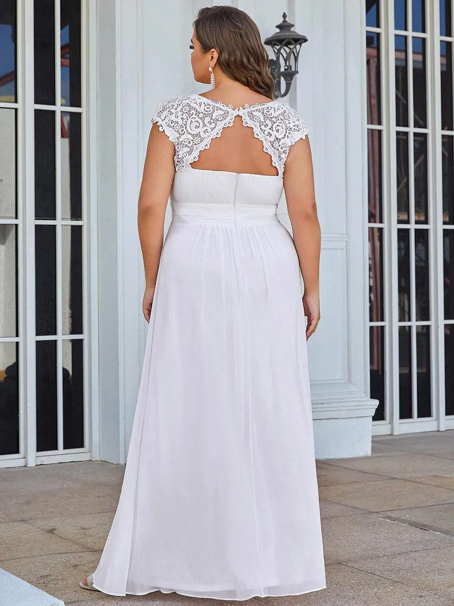 Taille personnalisée Robe demoiselle d'honneur mousseline Manches courtes flatteuses