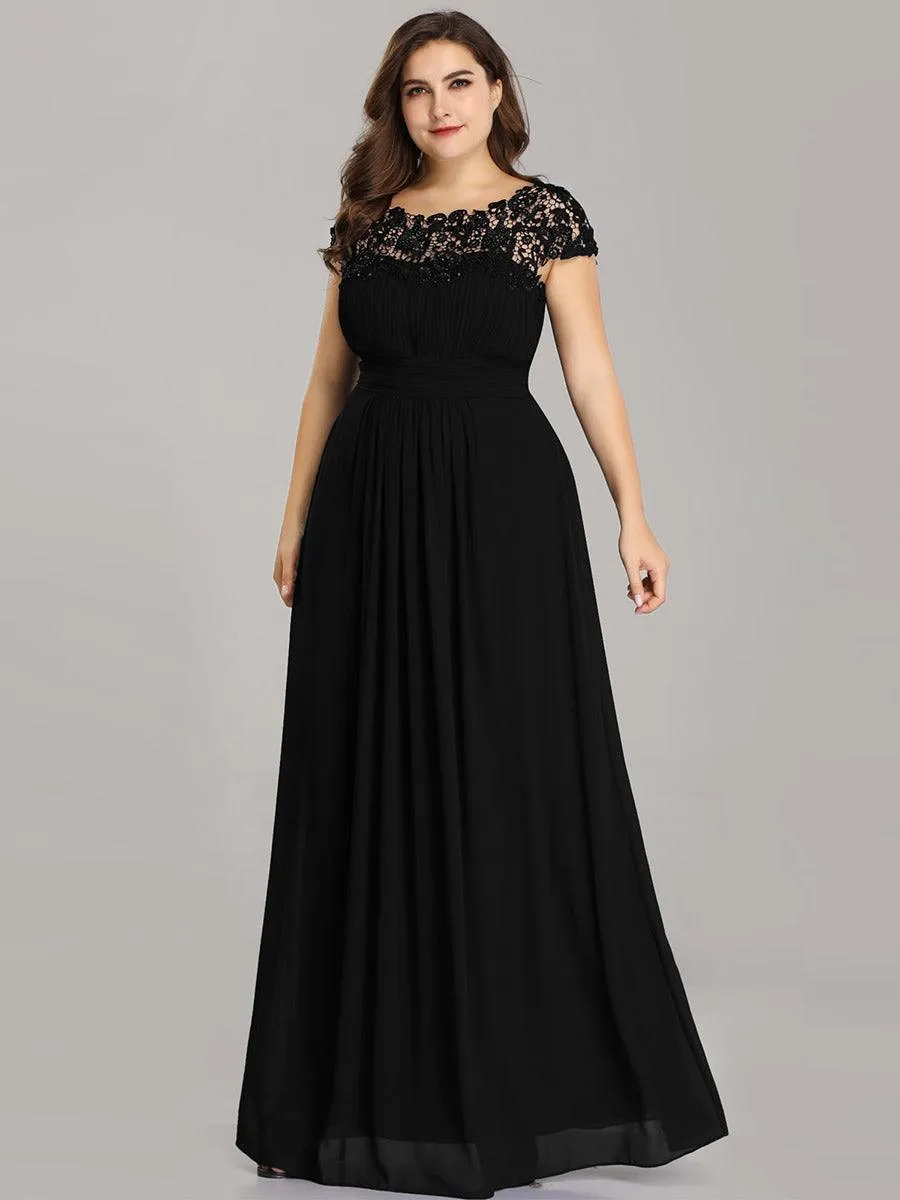 Taille personnalisée Robe demoiselle d'honneur mousseline Manches courtes flatteuses