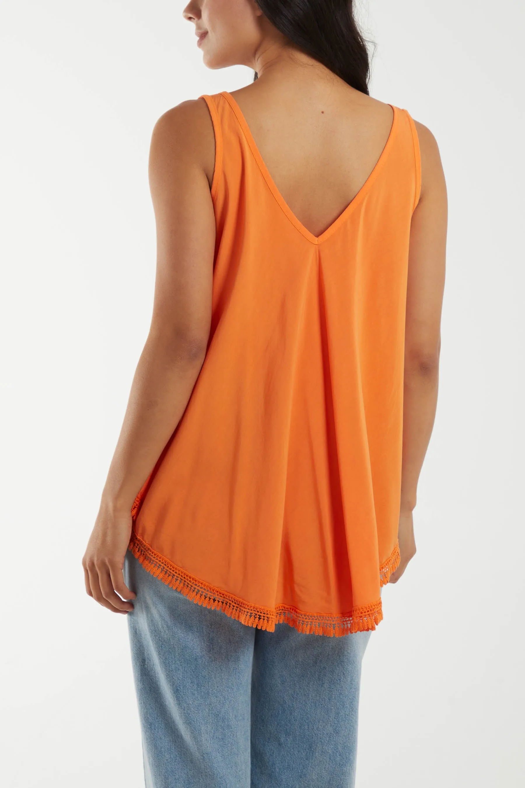 Tassel Hem V-Neck Vest