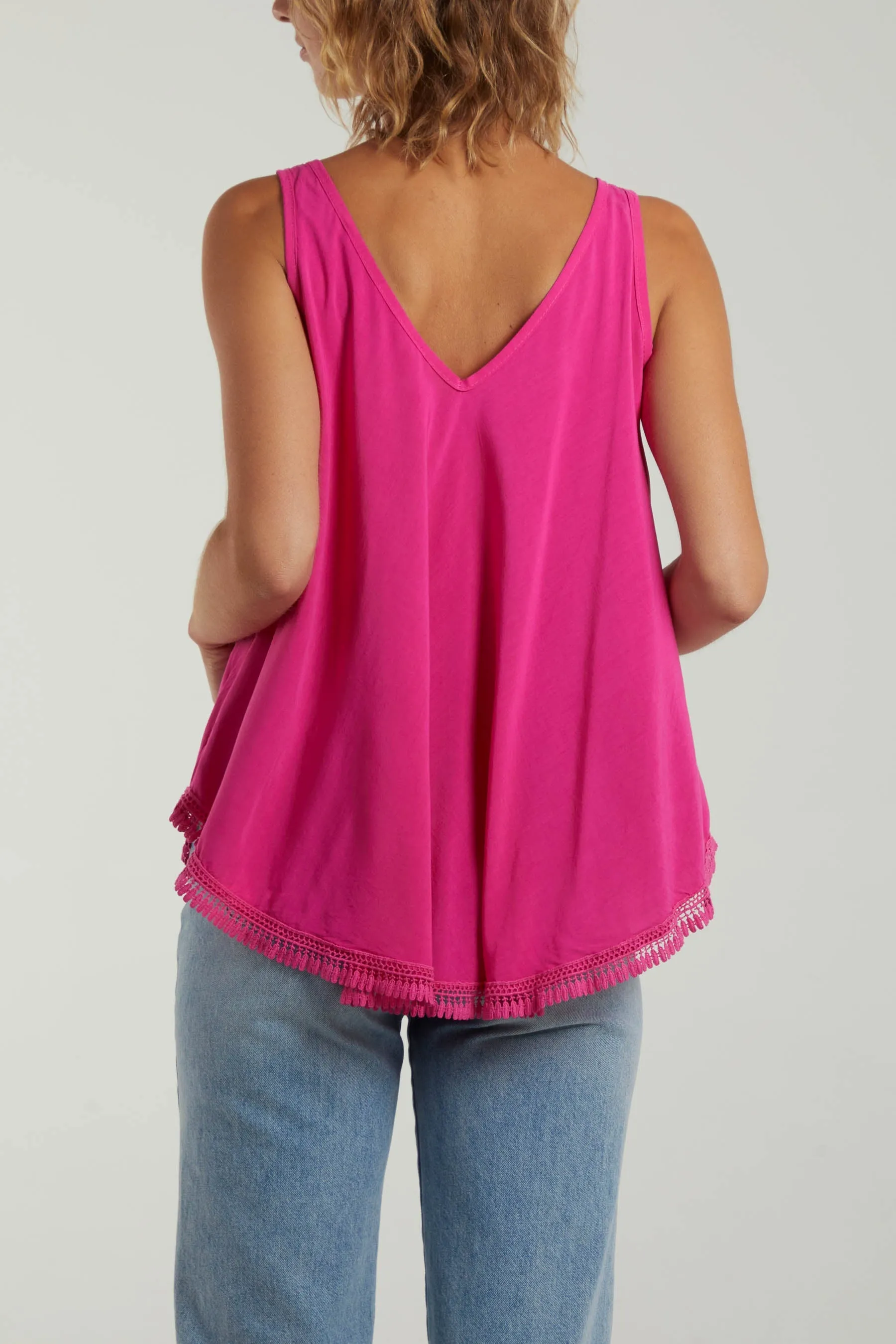 Tassel Hem V-Neck Vest