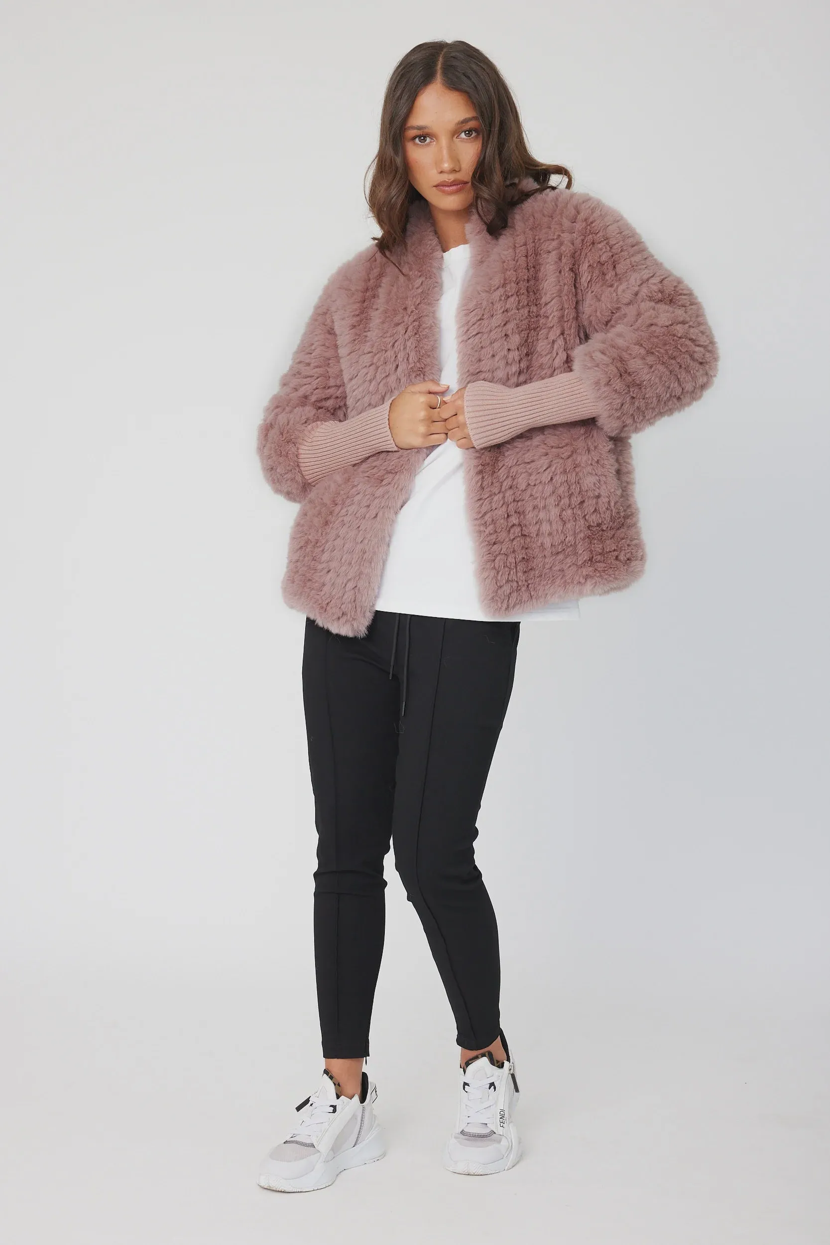 Tetto Faux Fur Jacket Smokey Plum