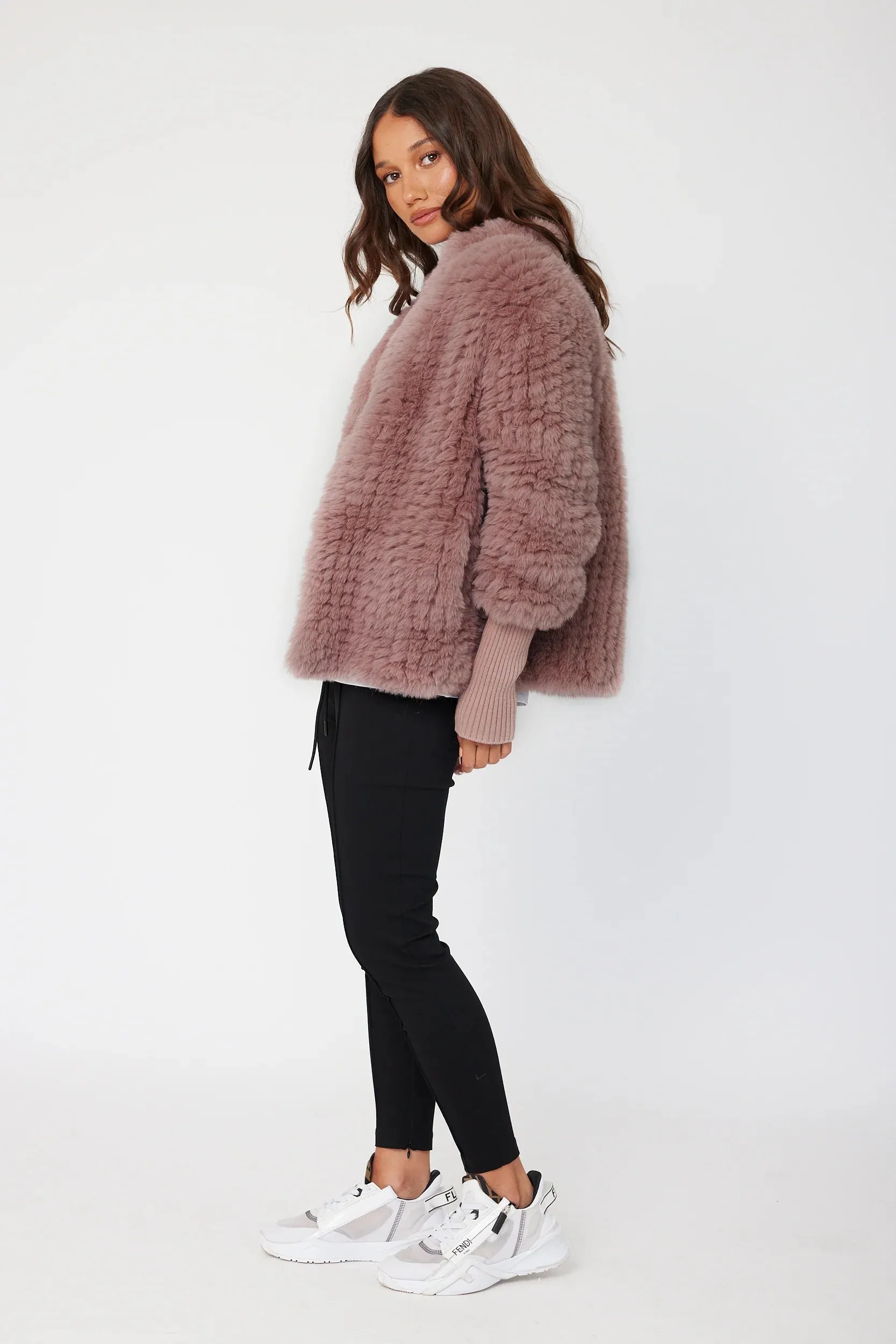 Tetto Faux Fur Jacket Smokey Plum