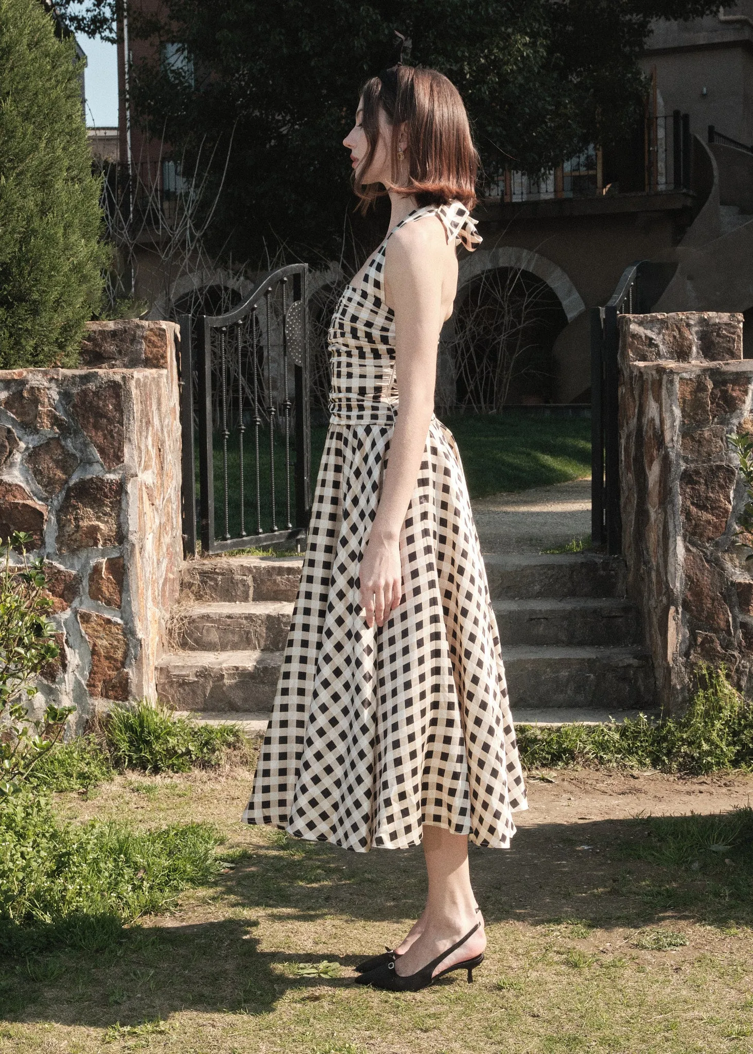 The Ballroom Skirt in Black & Cream Gingham
