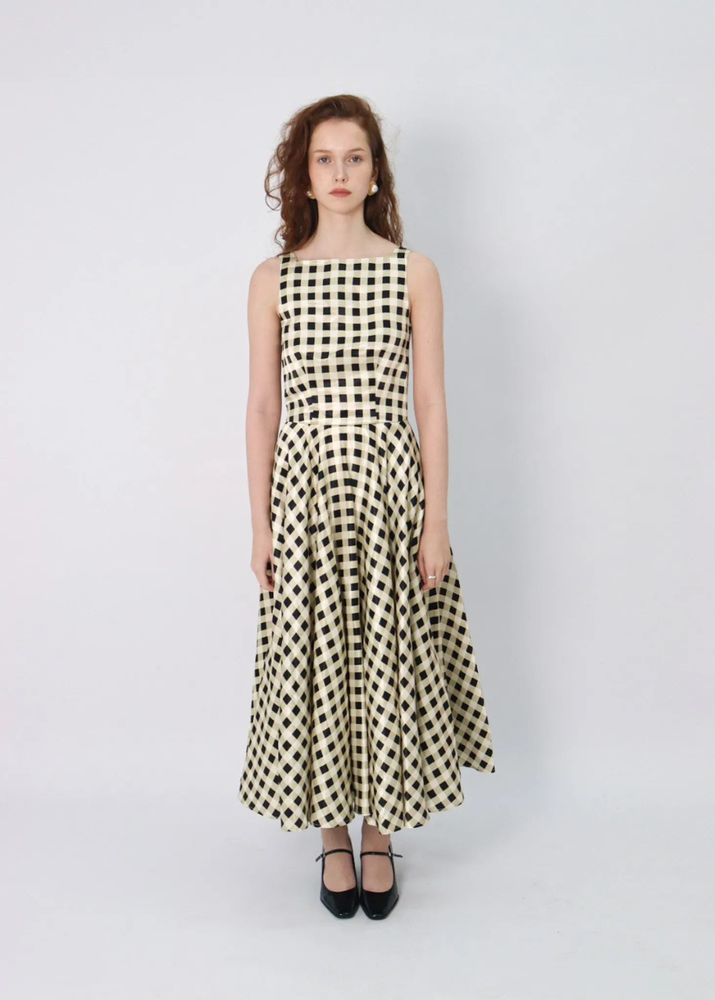 The Ballroom Skirt in Black & Cream Gingham