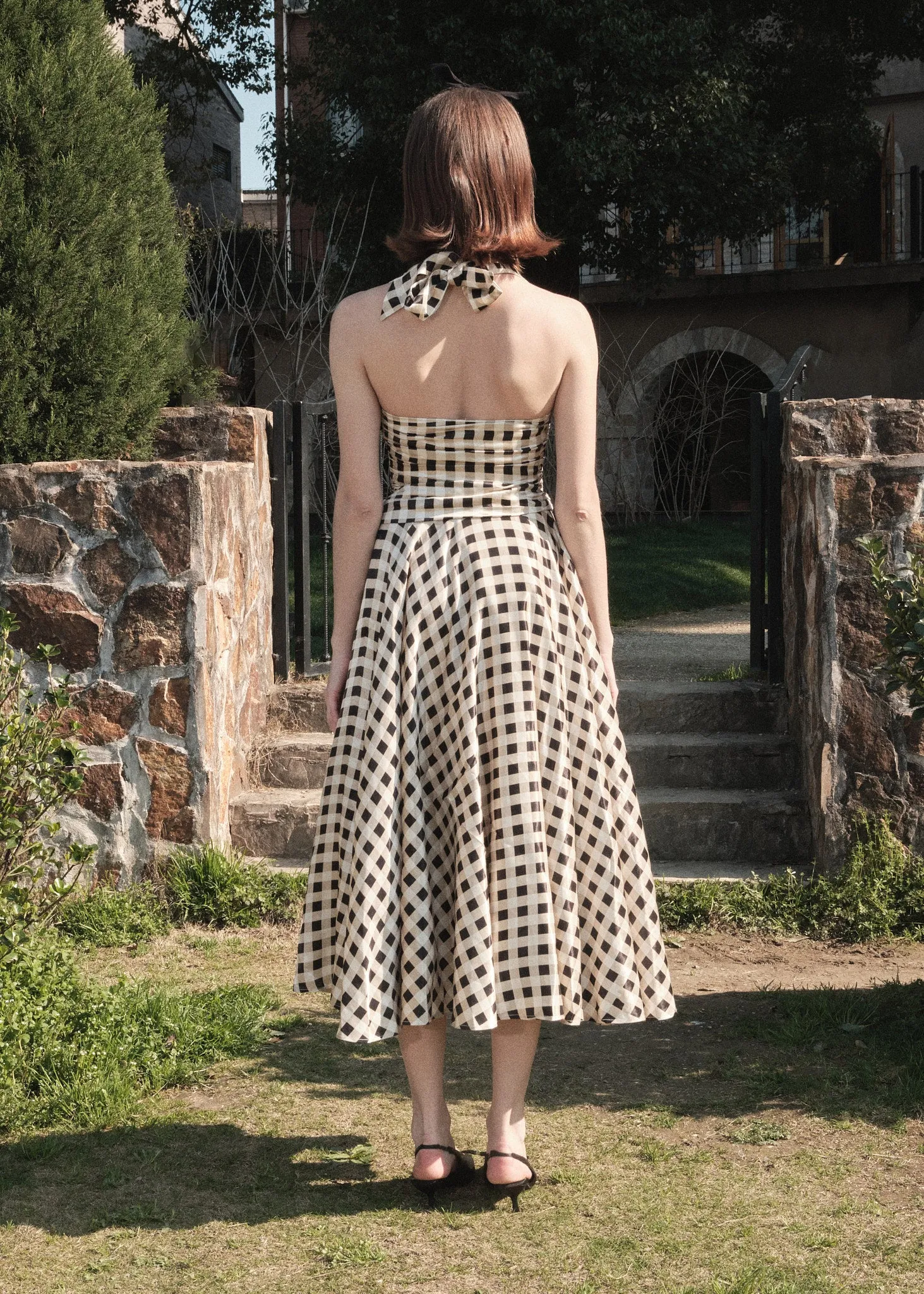 The Ballroom Skirt in Black & Cream Gingham