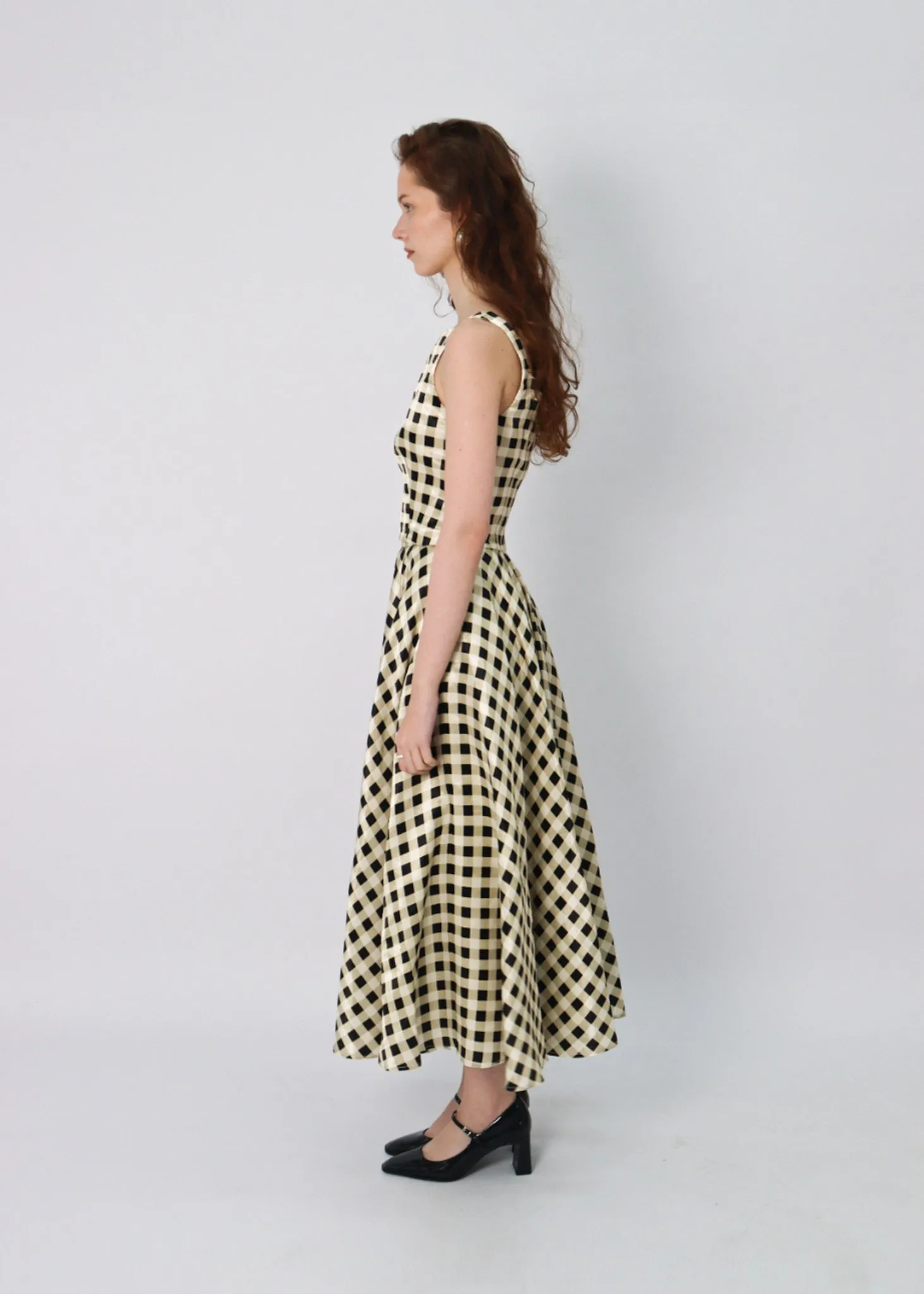 The Ballroom Skirt in Black & Cream Gingham