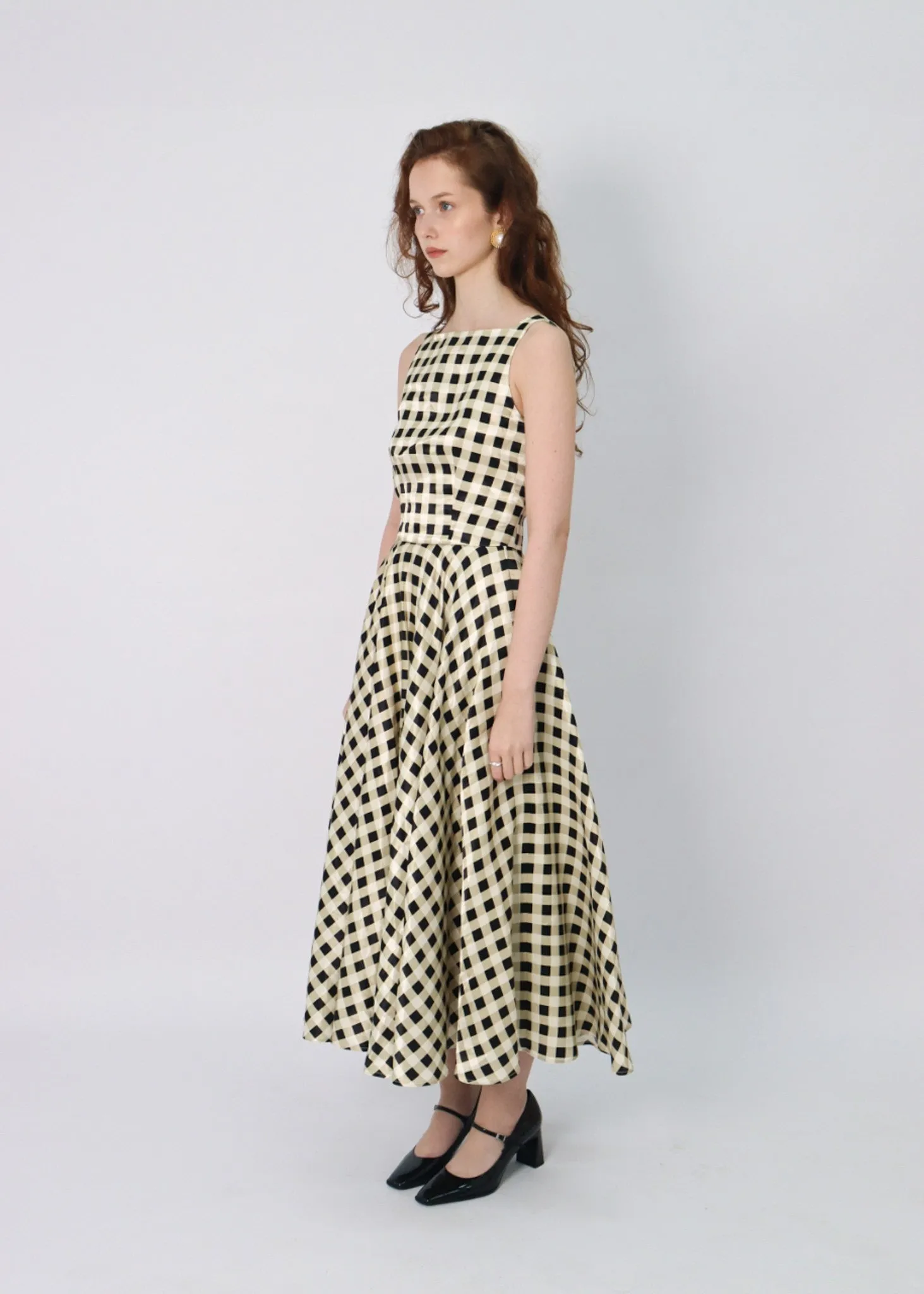 The Ballroom Skirt in Black & Cream Gingham