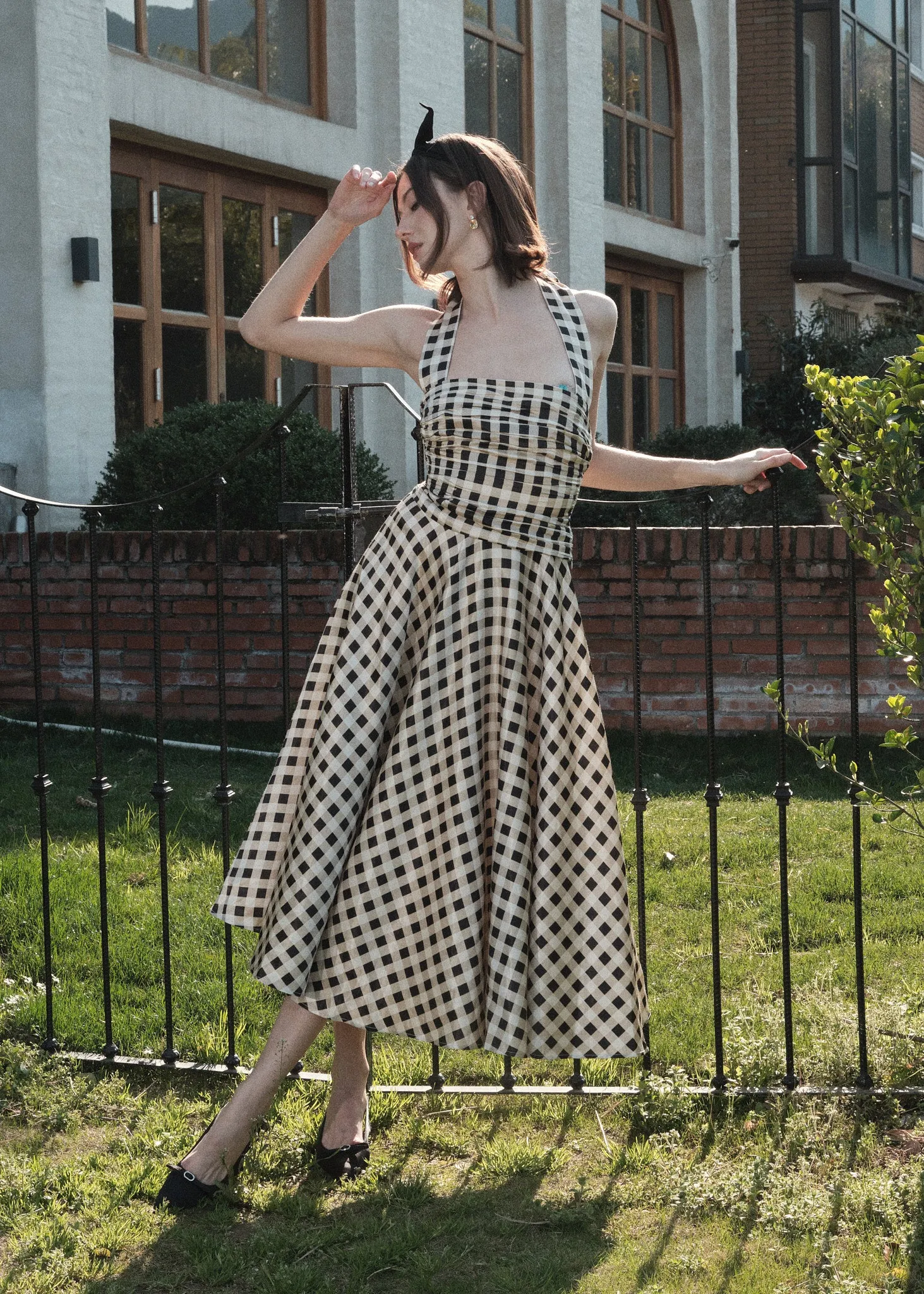The Ballroom Skirt in Black & Cream Gingham
