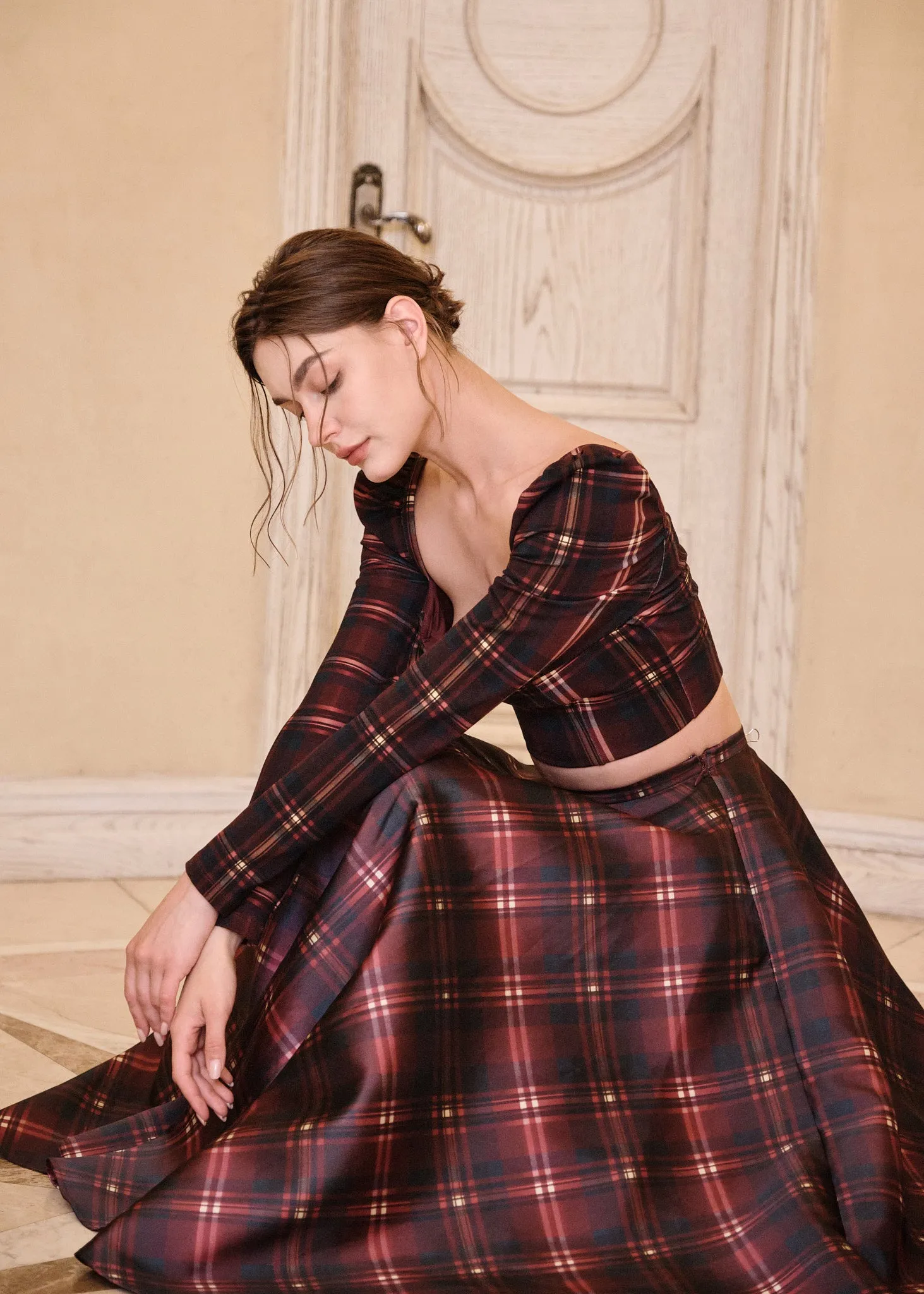 The Ballroom Skirt in Ruby Lacquer