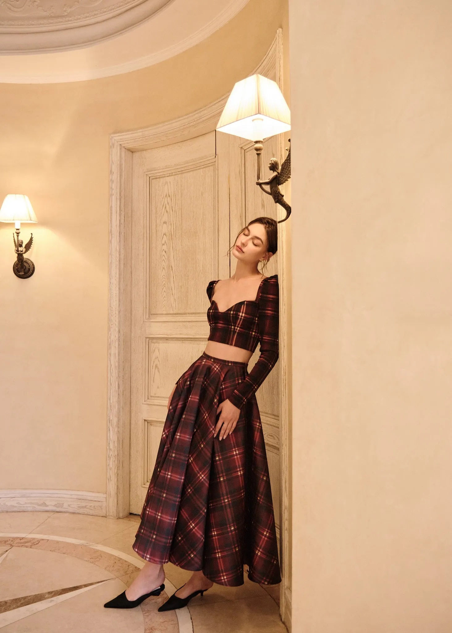 The Ballroom Skirt in Ruby Lacquer