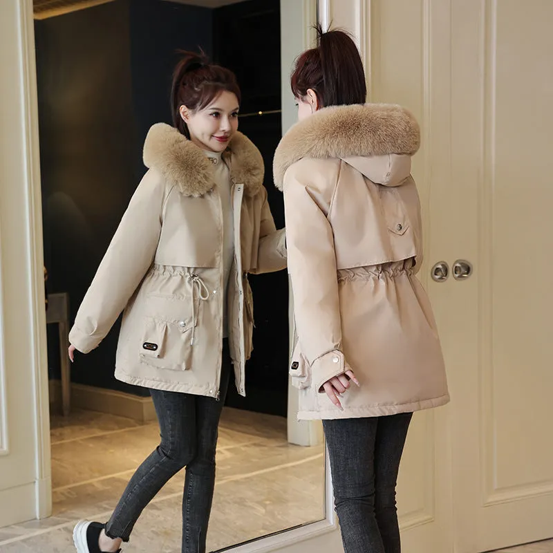 Thickened Zip-up Parka with Fleece-lined Comfort