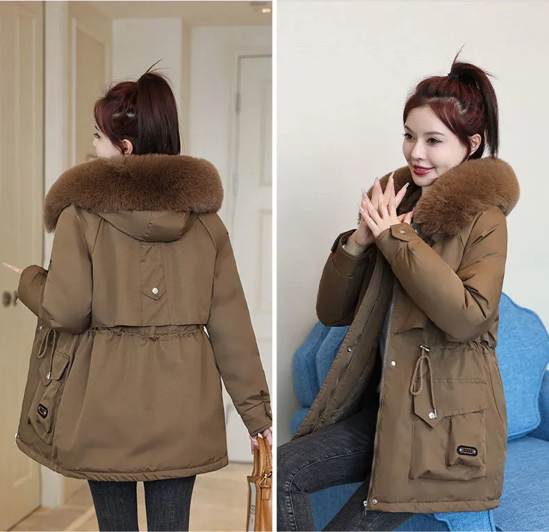 Thickened Zip-up Parka with Fleece-lined Comfort