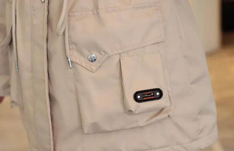 Thickened Zip-up Parka with Fleece-lined Comfort