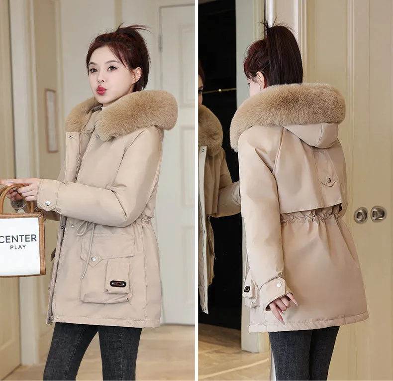 Thickened Zip-up Parka with Fleece-lined Comfort