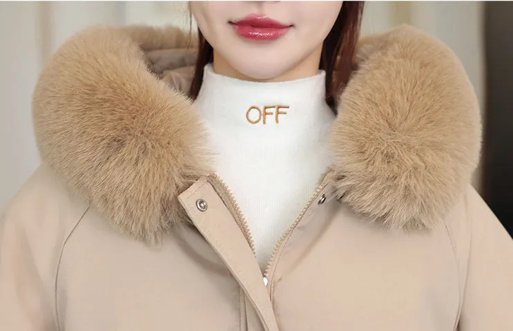 Thickened Zip-up Parka with Fleece-lined Comfort