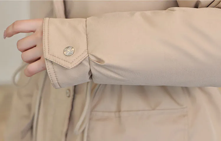 Thickened Zip-up Parka with Fleece-lined Comfort