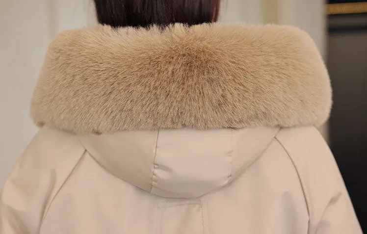 Thickened Zip-up Parka with Fleece-lined Comfort