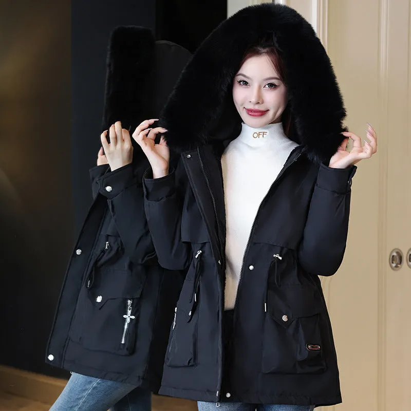 Thickened Zip-up Parka with Fleece-lined Comfort