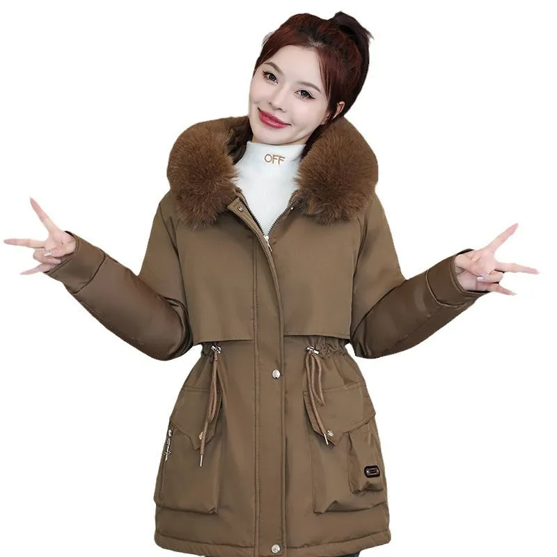 Thickened Zip-up Parka with Fleece-lined Comfort