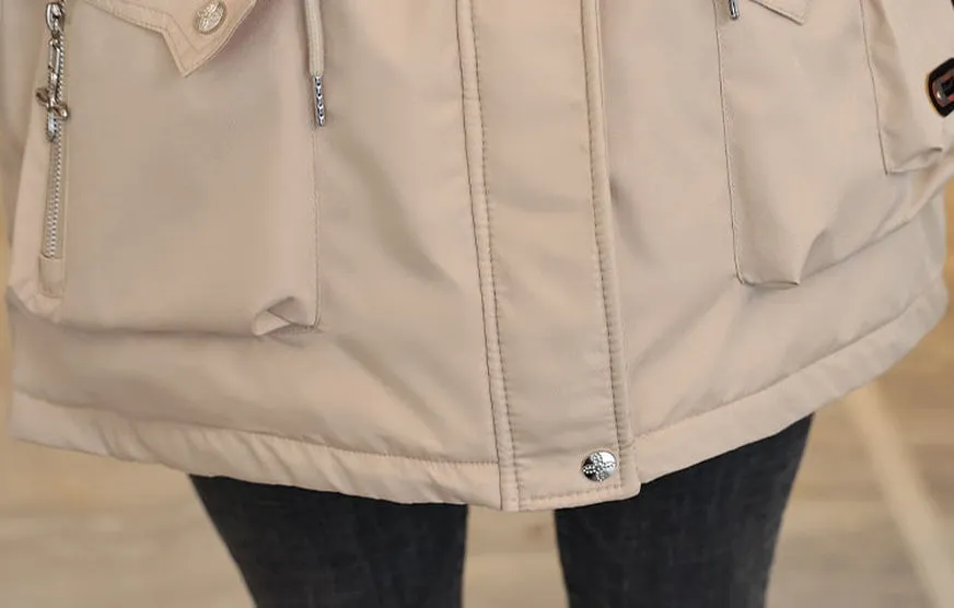 Thickened Zip-up Parka with Fleece-lined Comfort