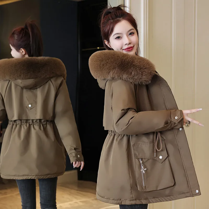 Thickened Zip-up Parka with Fleece-lined Comfort