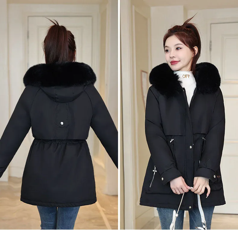 Thickened Zip-up Parka with Fleece-lined Comfort