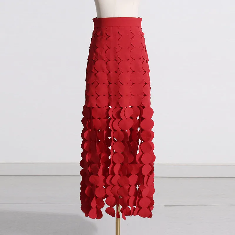 Three-dimensional Dot Tulle Skirt