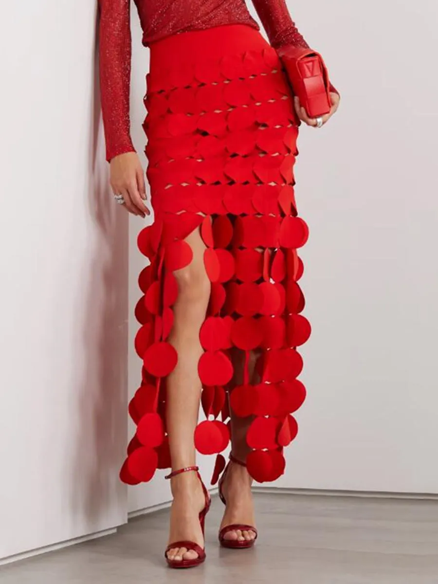 Three-dimensional Dot Tulle Skirt
