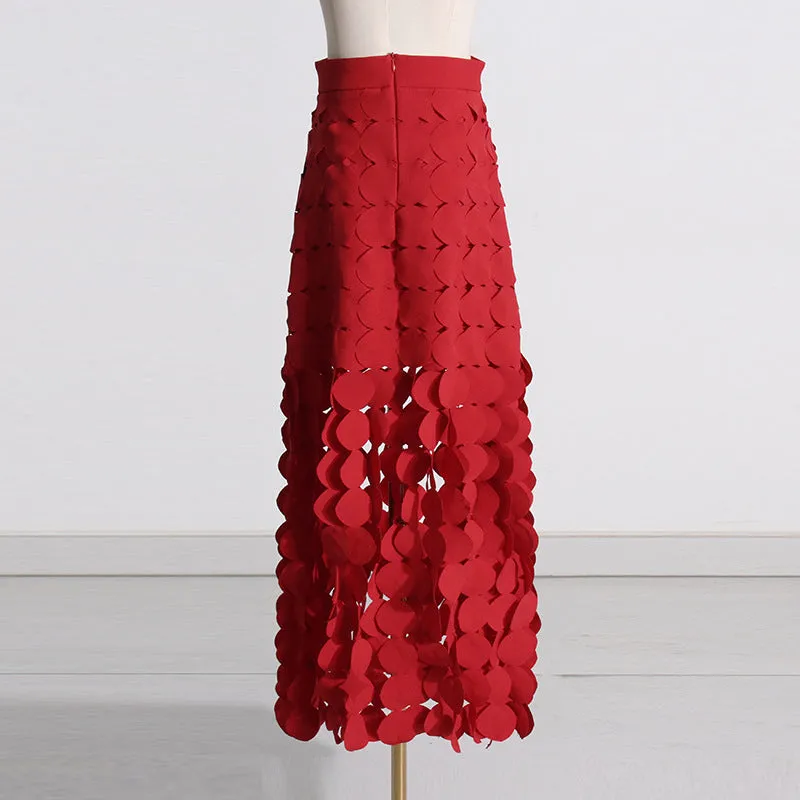 Three-dimensional Dot Tulle Skirt