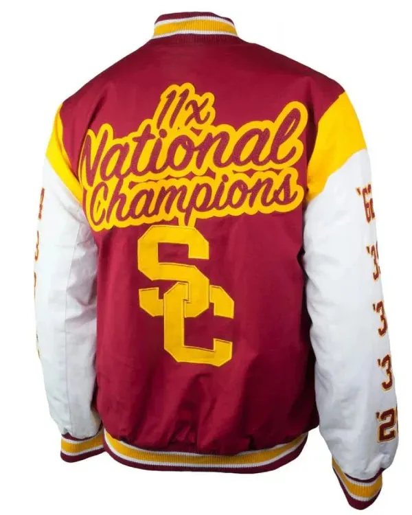 USC Trojans Cardinal 11x National Champions Varsity Jacket