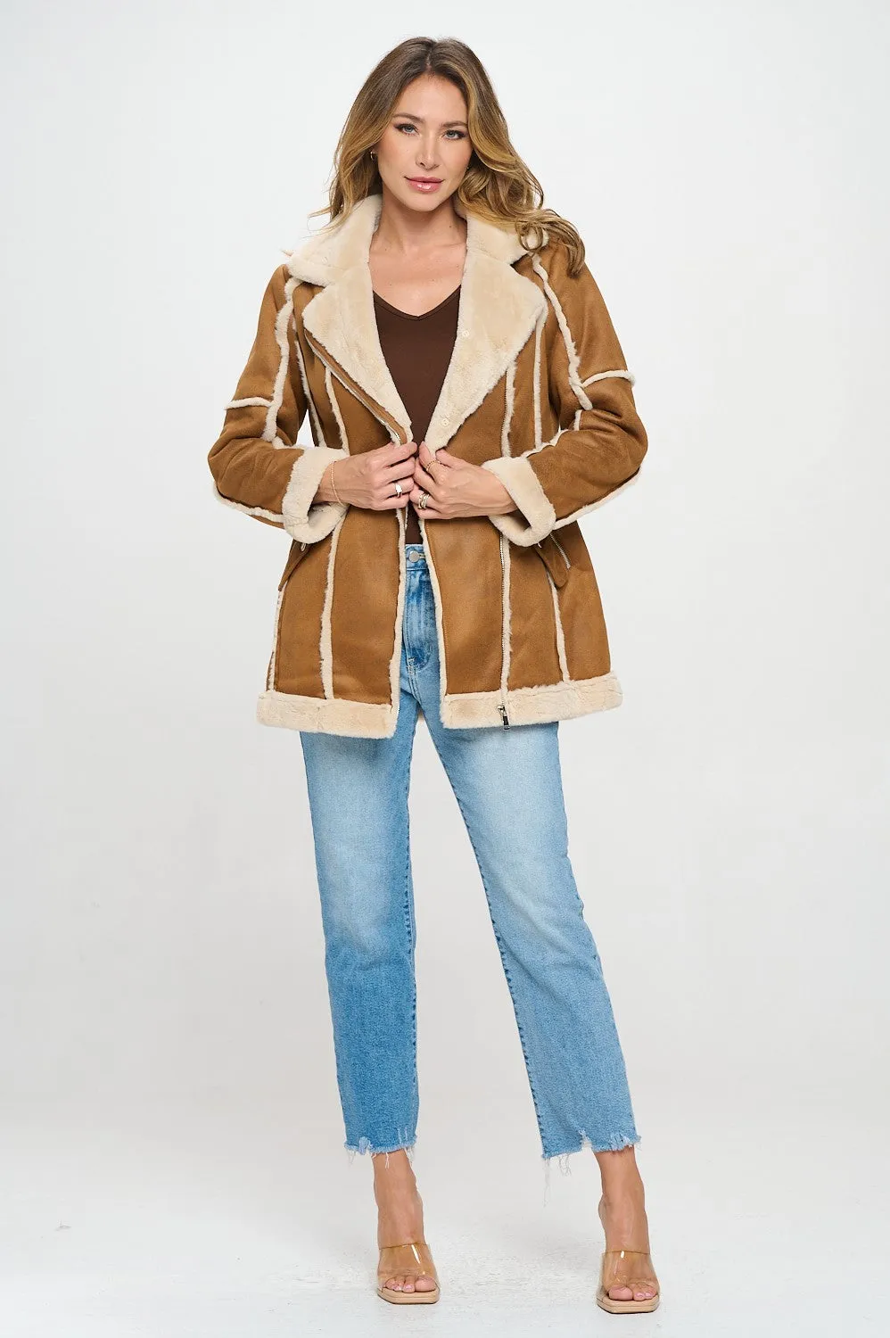 Vegan Suede Dress Jacket