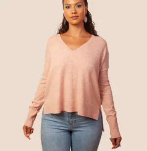 Wagner V-Neck Sweater - Pearl Pink